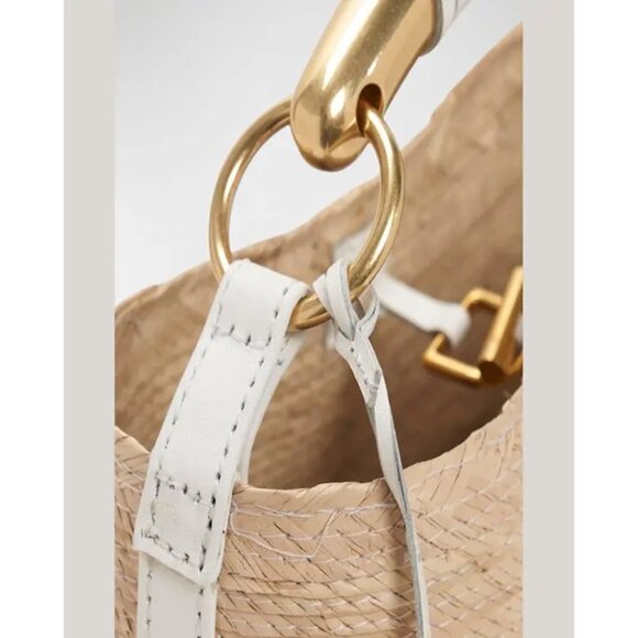 Altuzarra Watermill Straw Metal Handle Mini Bag – Natural/White - Picture 2 of 10